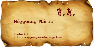 Négyessy Mária névjegykártya