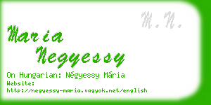 maria negyessy business card
