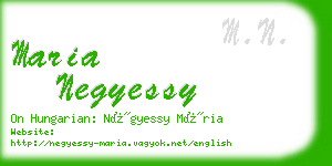 maria negyessy business card